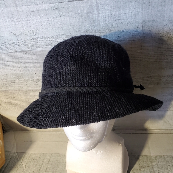 Marcus Adler Black Woven Unlined Bucket Hat - One Size - Picture 1 of 12
